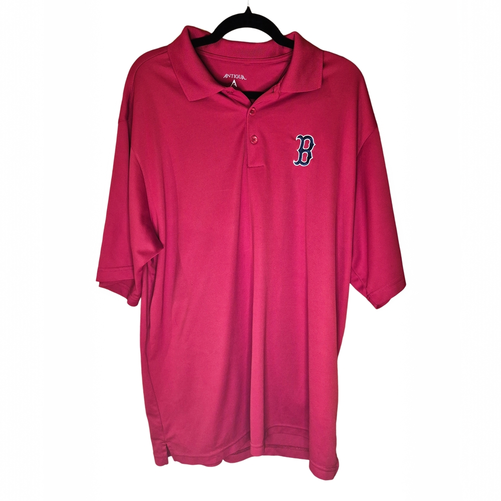 Antigua Boston Red Sox Polo Shirt XL Red MLB Golf Performance Shirt